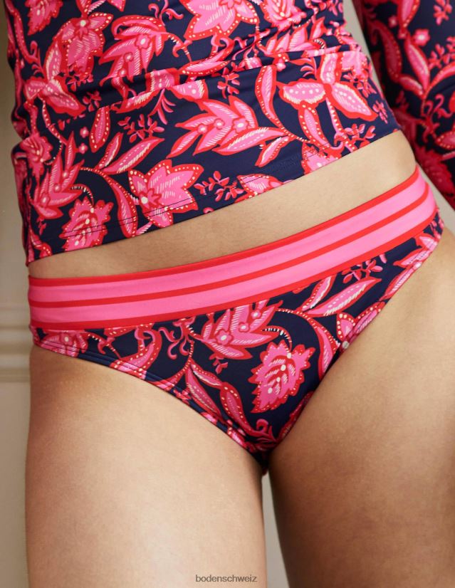 Boden Frauen Bikinihose mit Einsätzen VH86PT2059 Kleidung französische Marine und wilde Flora