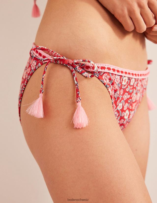 Boden Frauen Bikinihose mit Häkelbesatz VH86PT2500 Kleidung Weihnachtsstern und Stiefmütterchen blühen