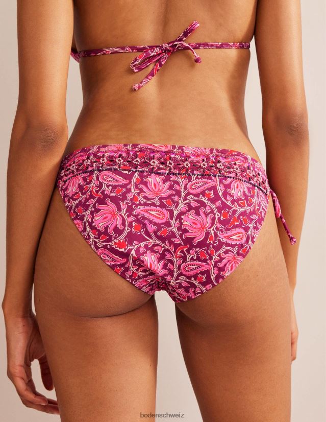 Boden Frauen Bikinihose mit Perlenverzierung VH86PT1870 Kleidung Himbeerrosa und botanische Rebe