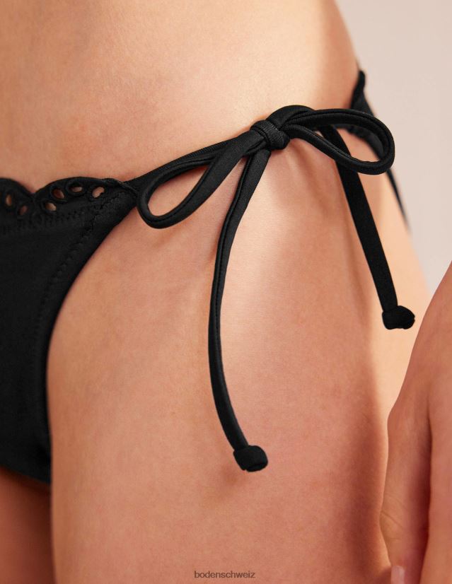 Boden Frauen Bikinihose mit Stickerei VH86PT262 Kleidung Schwarz