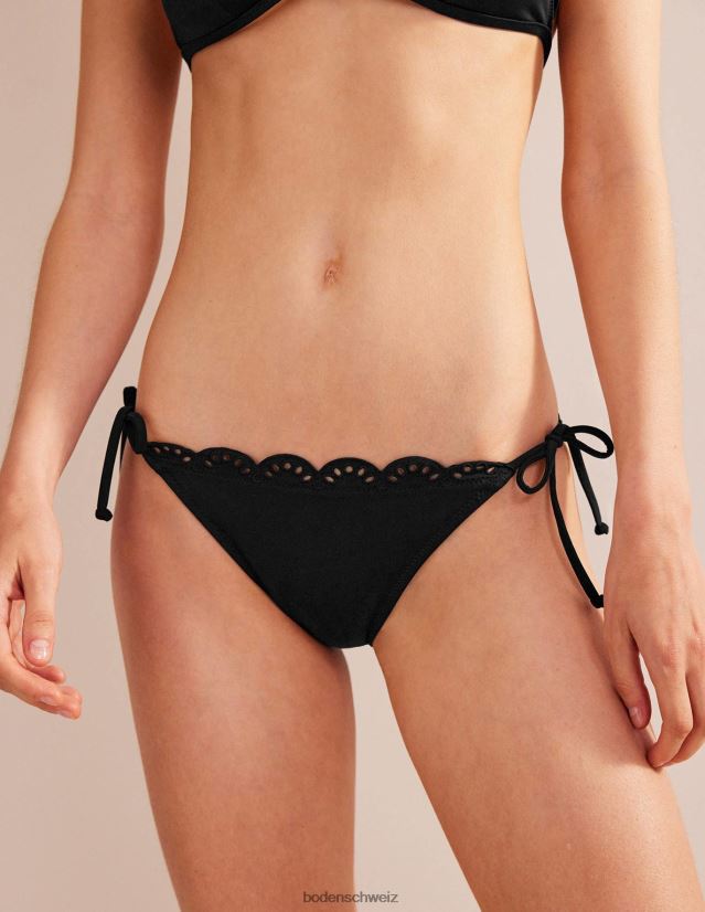 Boden Frauen Bikinihose mit Stickerei VH86PT262 Kleidung Schwarz