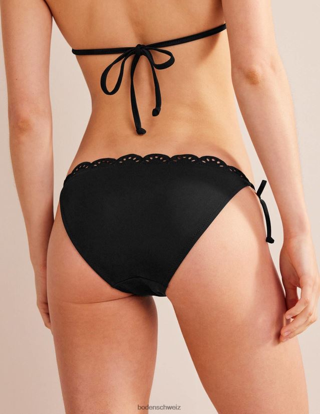Boden Frauen Bikinihose mit Stickerei VH86PT262 Kleidung Schwarz