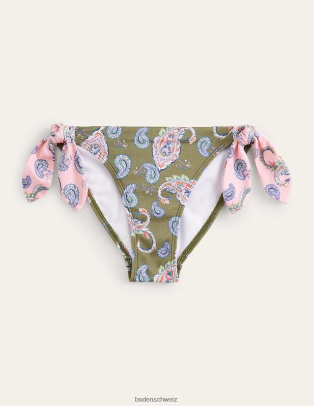 Boden Frauen Bikinihose mit seitlicher Schnürung VH86PT1808 Kleidung Basilikum und Paisley-Kernobst