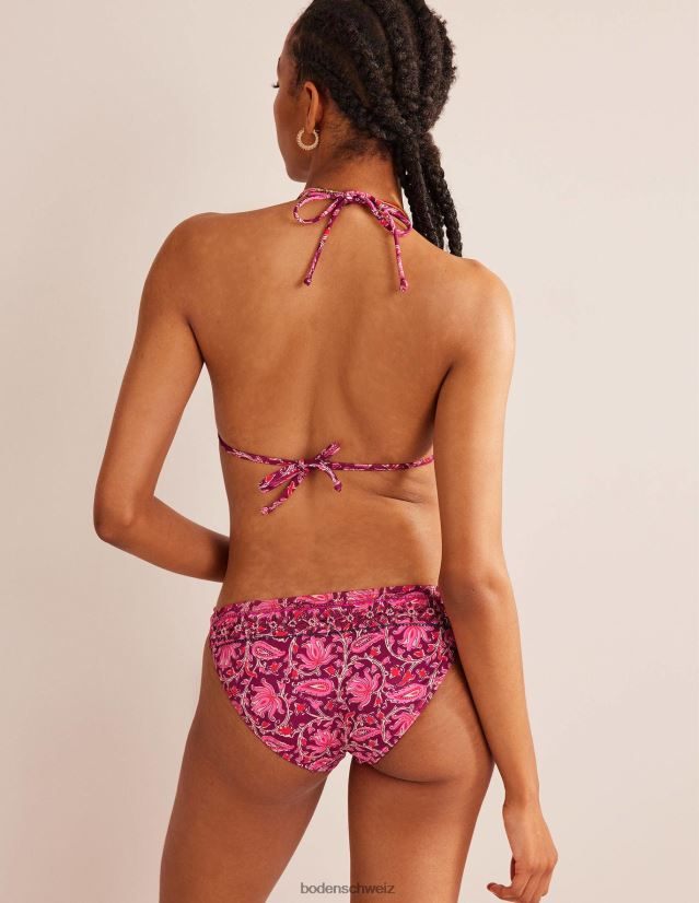Boden Frauen Bikinioberteil mit Perlenverzierung VH86PT1755 Kleidung Himbeerrosa und botanische Rebe