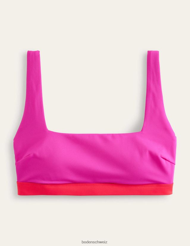 Boden Frauen Bikinioberteil mit quadratischem Ausschnitt VH86PT1980 Kleidung juwelenrosa Farbblock