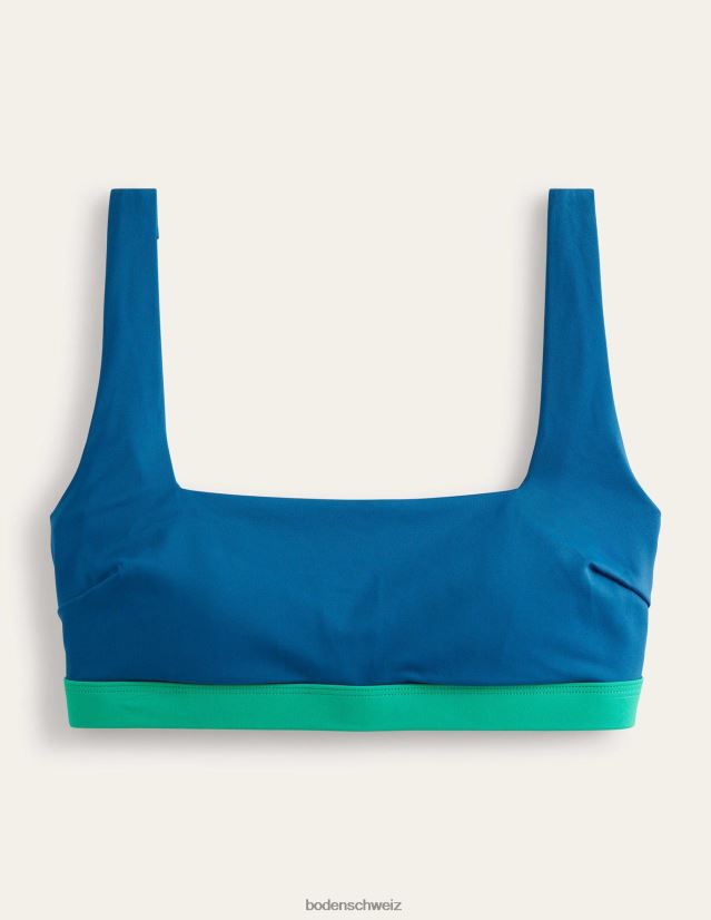 Boden Frauen Bikinioberteil mit quadratischem Ausschnitt VH86PT2139 Kleidung Farbblock auf der Meeresseite