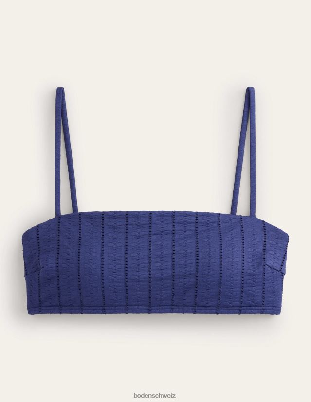 Boden Frauen Bikinioberteil mit schmalen Trägern VH86PT2179 Kleidung marineblaue Textur
