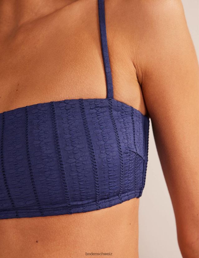 Boden Frauen Bikinioberteil mit schmalen Trägern VH86PT2179 Kleidung marineblaue Textur