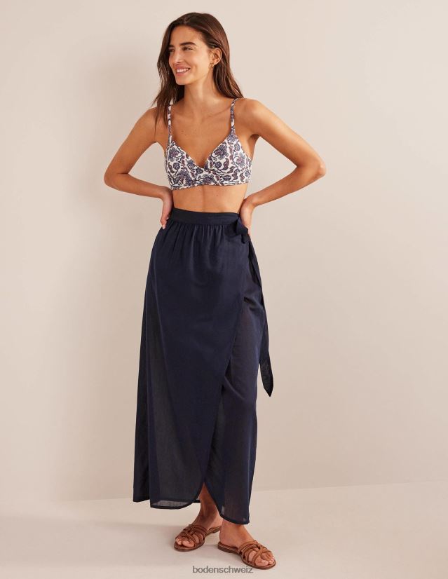 Boden Frauen Capri-Bikinioberteil in Cup-Größe VH86PT1591 Kleidung Elfenbein und blaues Paisley