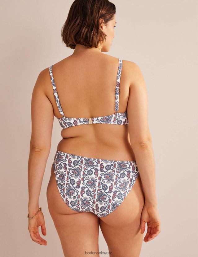 Boden Frauen Capri-Bikinioberteil in Cup-Größe VH86PT1591 Kleidung Elfenbein und blaues Paisley
