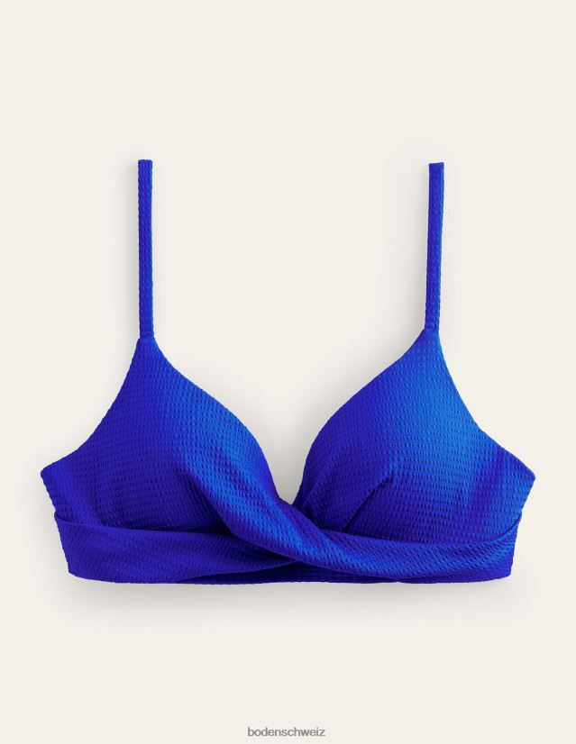 Boden Frauen Capri-Bikinioberteil in Cup-Größe VH86PT1785 Kleidung Kobaltblau und Seersucker