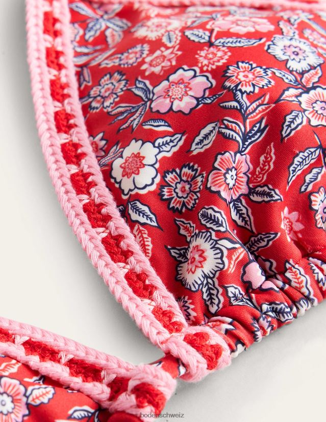 Boden Frauen Gehäkeltes Triangel-Bikinioberteil VH86PT2570 Kleidung Weihnachtsstern und Stiefmütterchen blühen