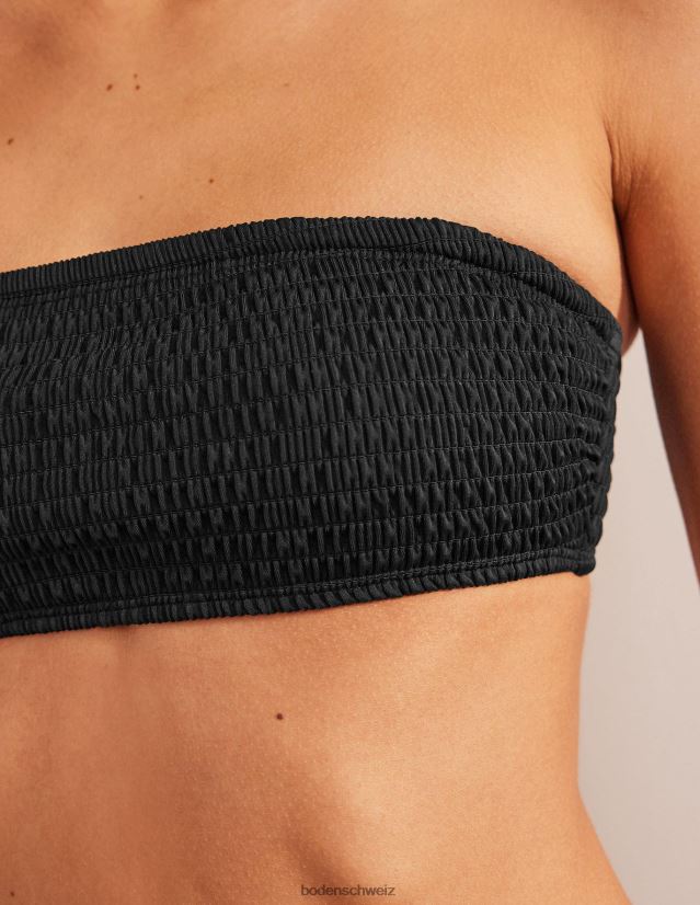 Boden Frauen Gesmoktes Bandeau-Bikinioberteil VH86PT2140 Kleidung Schwarz