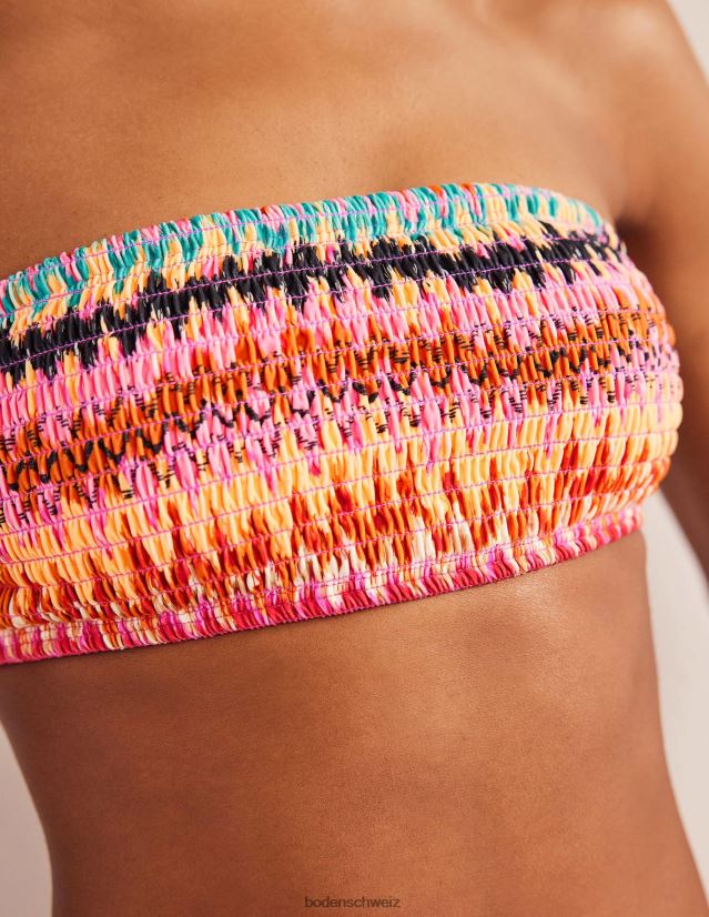 Boden Frauen Gesmoktes Bandeau-Bikinioberteil VH86PT2156 Kleidung Multi-Ikat