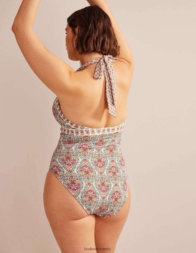 Boden Frauen Ithaca Neckholder-Badeanzug VH86PT976 Kleidung Multi- und Weinterrasse