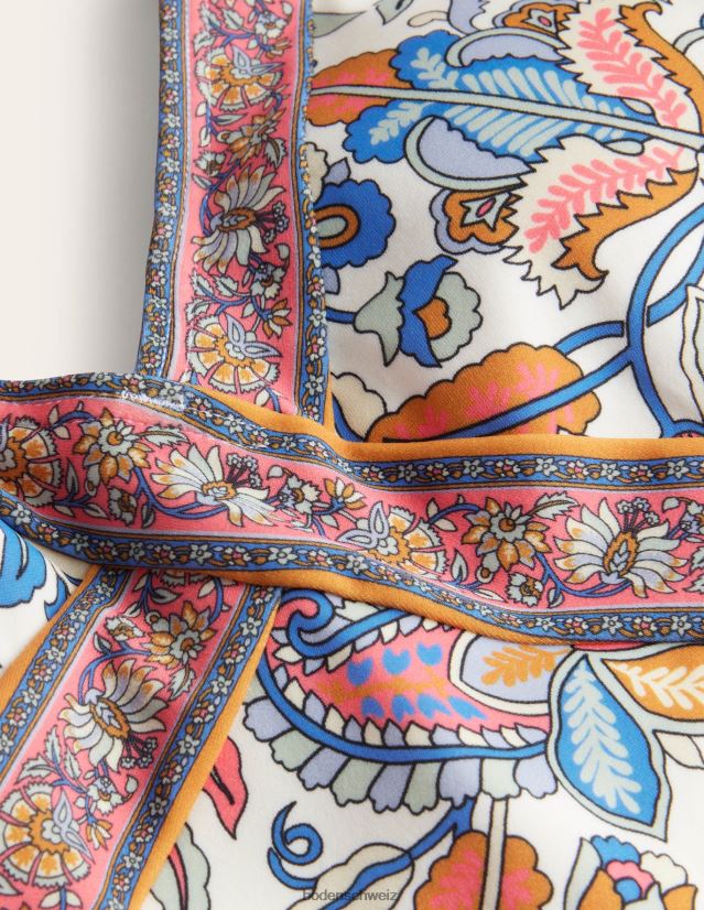 Boden Frauen Kefalonia Neckholder-Badeanzug VH86PT1052 Kleidung Paisley-Ranke aus Elfenbein und Koralle