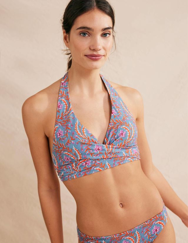 Boden Frauen Levanzo Neckholder-Bikinioberteil VH86PT1290 Kleidung Delphinblau und opulente Rebe