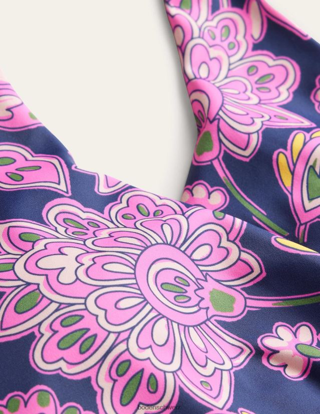 Boden Frauen Levanzo geraffter Neckholder-Badeanzug VH86PT950 Kleidung Marine- und Paisley-Terrasse