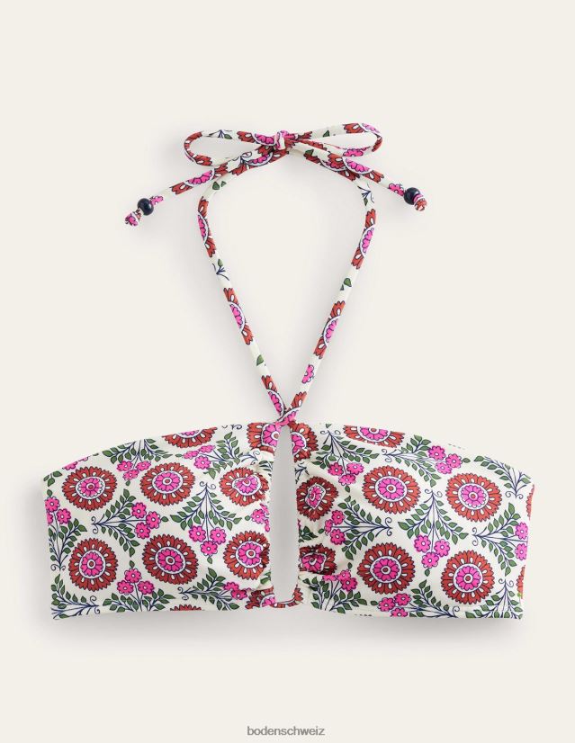 Boden Frauen Neckholder-Bandeau-Bikinioberteil VH86PT256 Kleidung Gin Fizz und Sonnenblumenzweig