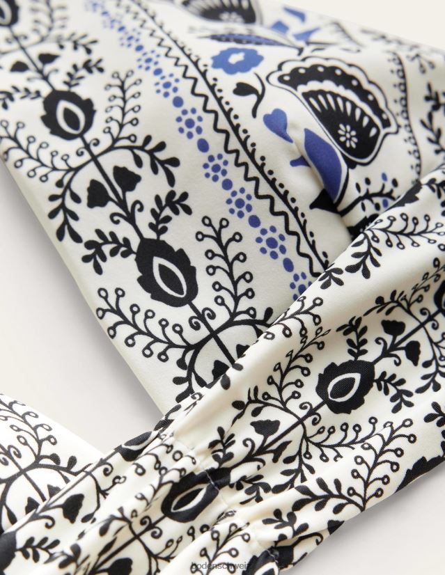 Boden Frauen Neckholder-Bikinioberteil mit Schleifendetail VH86PT1742 Kleidung Elfenbein und Milos blühen