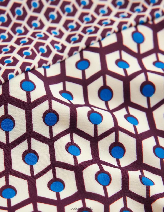 Boden Frauen Porto-Badeanzug mit V-Ausschnitt VH86PT209 Kleidung dunkles Burgunderrot und Träumerei