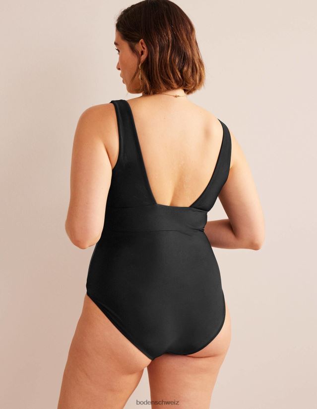 Boden Frauen Porto-Badeanzug mit V-Ausschnitt VH86PT238 Kleidung Schwarz