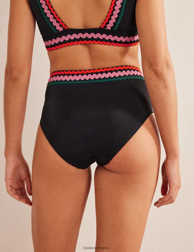 Boden Frauen Rick Rack-Hosen mit hoher Taille VH86PT2254 Kleidung Schwarz