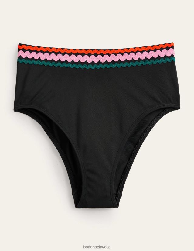 Boden Frauen Rick Rack-Hosen mit hoher Taille VH86PT2254 Kleidung Schwarz