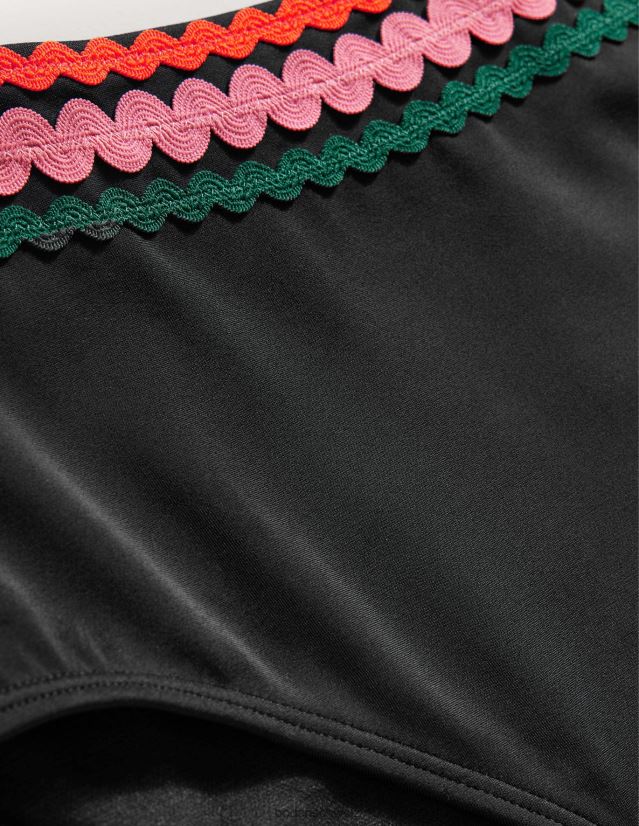 Boden Frauen Rick Rack-Hosen mit hoher Taille VH86PT2254 Kleidung Schwarz