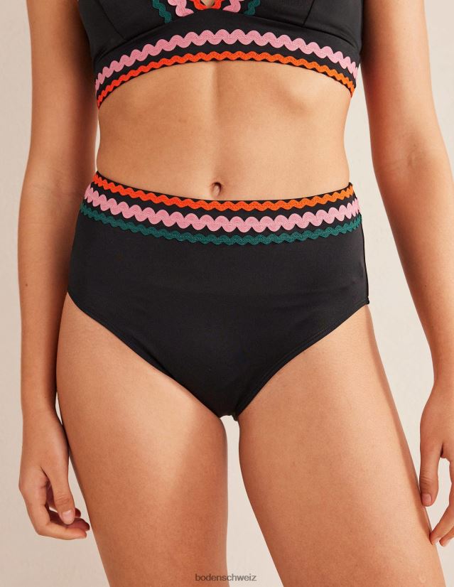 Boden Frauen Rick Rack-Hosen mit hoher Taille VH86PT2254 Kleidung Schwarz