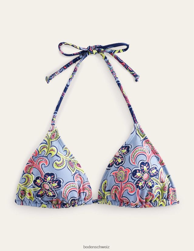 Boden Frauen String-Bikinioberteil VH86PT1402 Kleidung Blauer Schneesturm und botanische Taverne