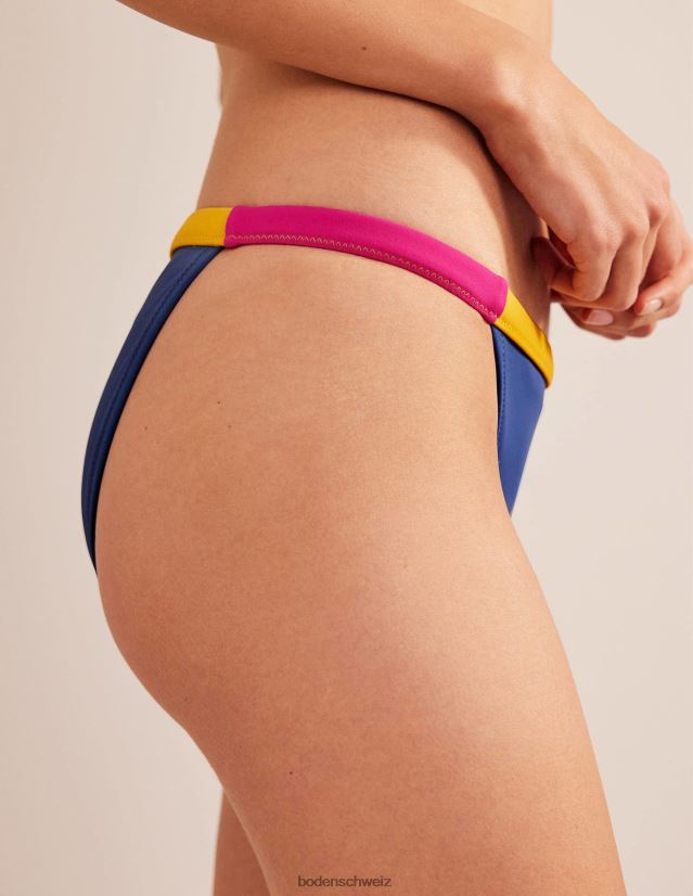 Boden Frauen Tanga-Bikinihose VH86PT1840 Kleidung blauer und gelber Farbblock