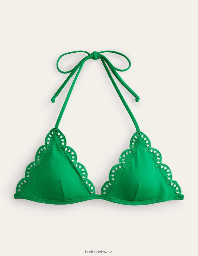 Boden Frauen Triangel-Bikinioberteil mit Stickerei VH86PT253 Kleidung grüner Pfeffer