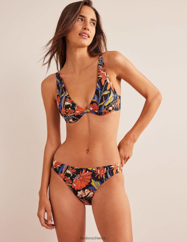 Boden Frauen klassische Bikinihose VH86PT1872 Kleidung Nero & Chrysantheme