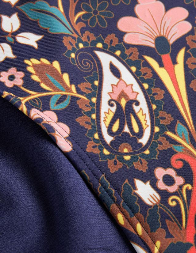 Boden Frauen klassische Bikinihose VH86PT1882 Kleidung Marineblau und exotisches Blattwerk