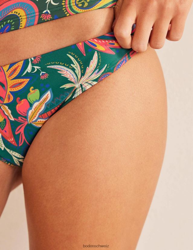 Boden Frauen klassische Bikinihose VH86PT2212 Kleidung Smaragd und Paradies-Paisley