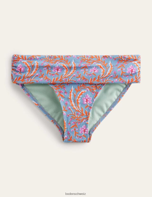 Boden Frauen klassische Falten-Bikinihose VH86PT2096 Kleidung Delphinblau und opulente Rebe