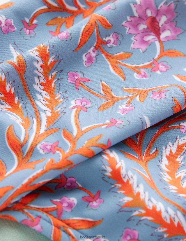 Boden Frauen klassische Falten-Bikinihose VH86PT2096 Kleidung Delphinblau und opulente Rebe