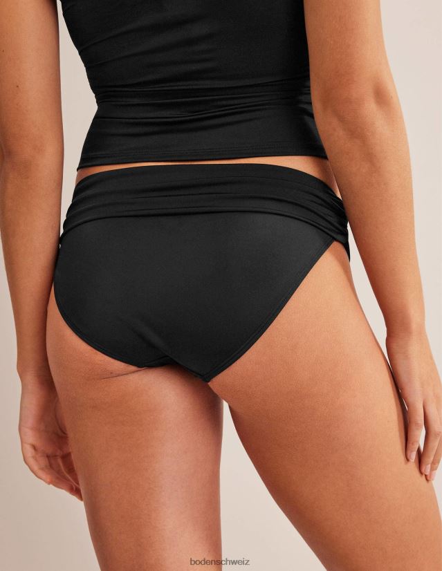 Boden Frauen klassische Falten-Bikinihose VH86PT267 Kleidung Schwarz