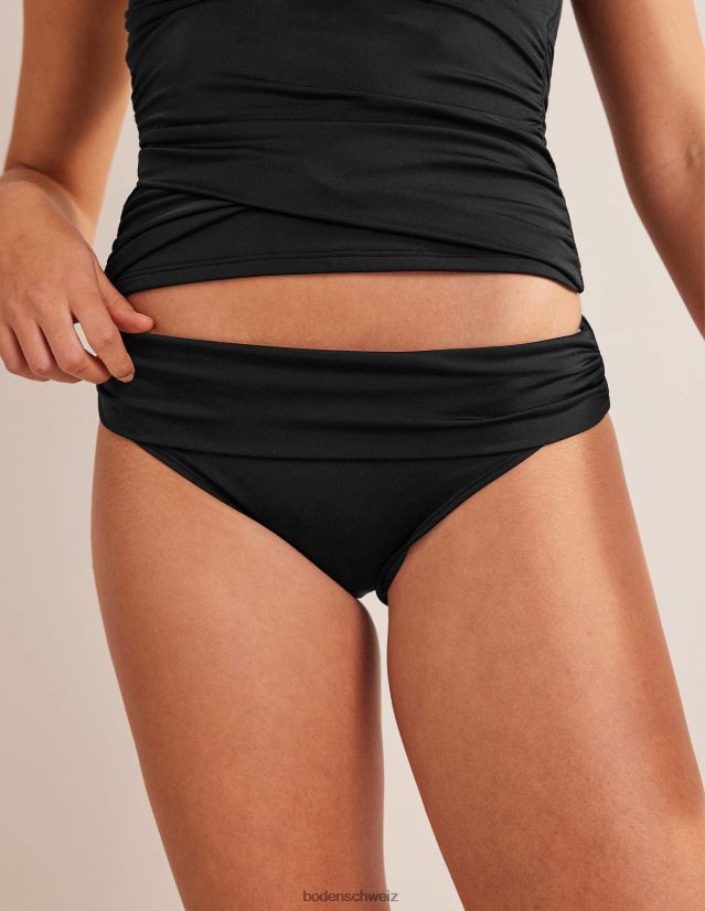 Boden Frauen klassische Falten-Bikinihose VH86PT267 Kleidung Schwarz