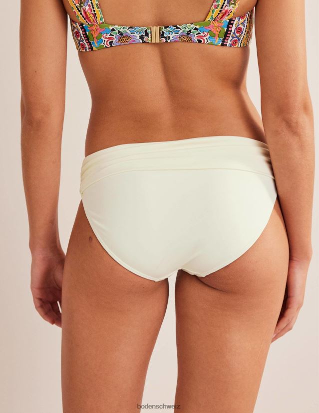 Boden Frauen klassische Falten-Bikinihose VH86PT302 Kleidung Elfenbein