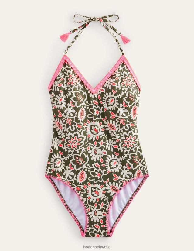 Boden Frauen mehrlagiger Häkel-Badeanzug VH86PT1195 Kleidung Grünkohl und handwerklich hergestellter Wirbel