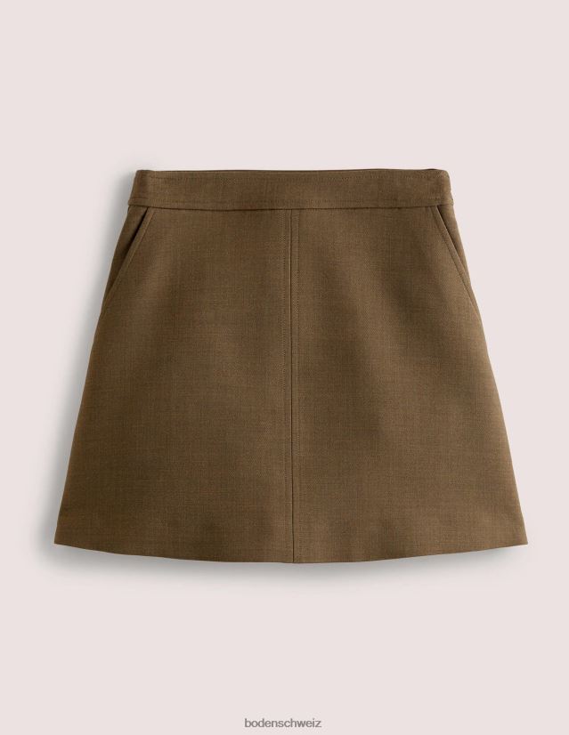 Boden Frauen A-Linien-Minirock aus Wollmischung VH86PT2036 Kleidung khaki