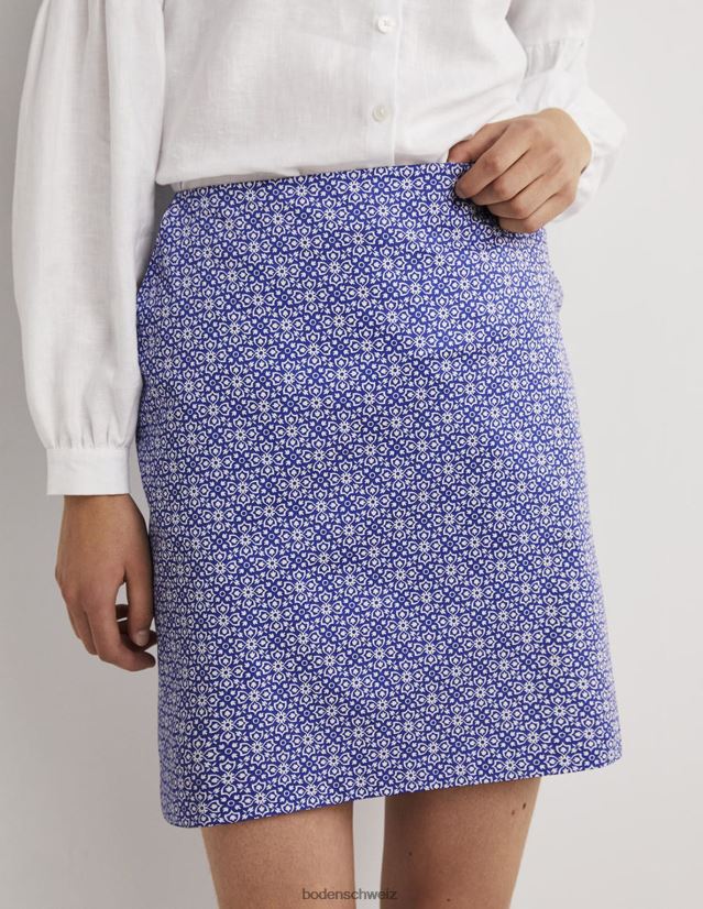 Boden Frauen Bedruckter Minirock in A-Linie VH86PT2038 Kleidung Glockenblumen- und Blümchenfliese