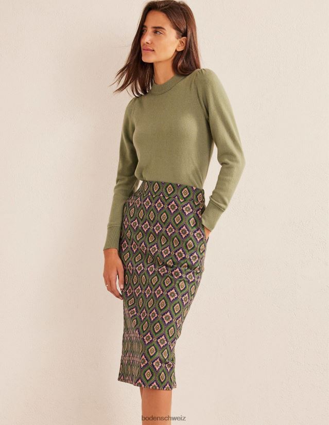 Boden Frauen Bleistiftrock aus strukturierter Baumwolle VH86PT2513 Kleidung Park Ranger und exotischer Diamant