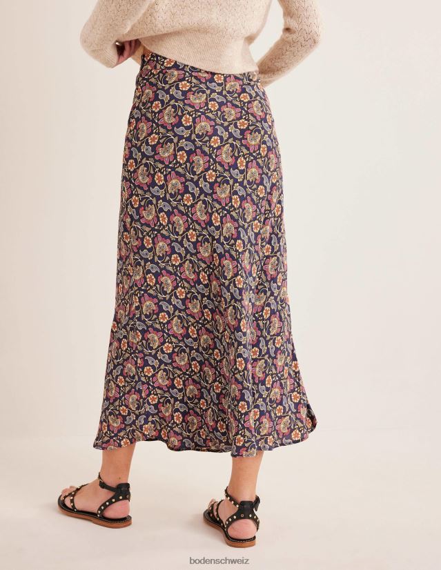 Boden Frauen Cecelia Midirock VH86PT2595 Kleidung Nachtschatten und Blockpaisley