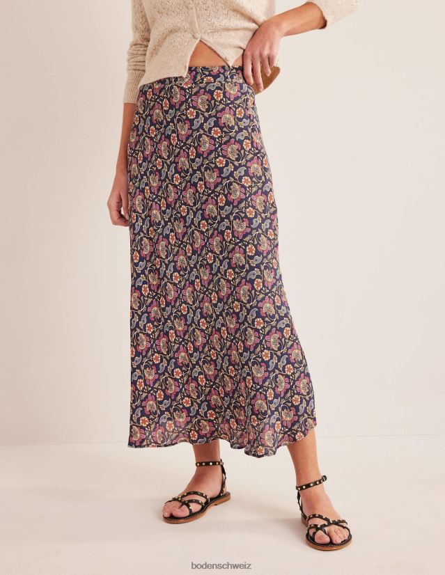 Boden Frauen Cecelia Midirock VH86PT2595 Kleidung Nachtschatten und Blockpaisley