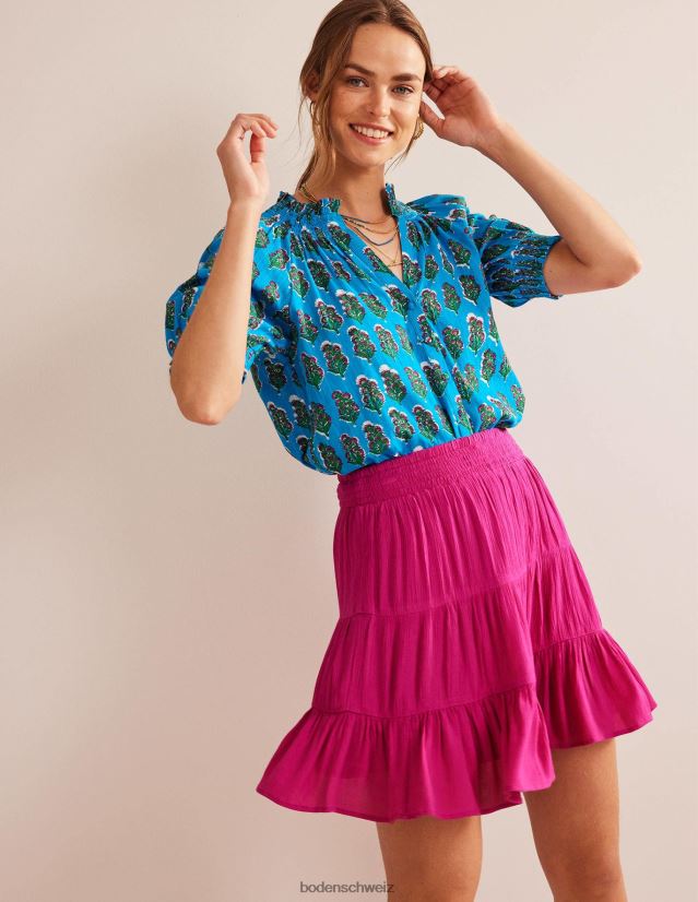 Boden Frauen Crinkle-Minirock VH86PT1373 Kleidung Phlox rosa