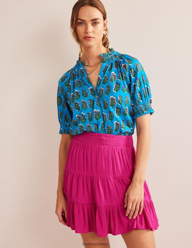 Boden Frauen Crinkle-Minirock VH86PT1373 Kleidung Phlox rosa