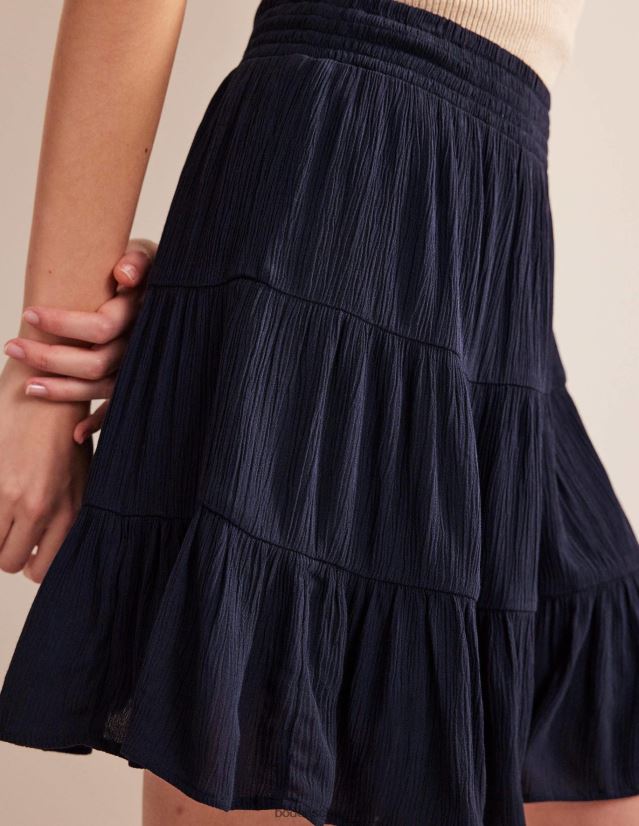 Boden Frauen Crinkle-Minirock VH86PT1554 Kleidung Marine